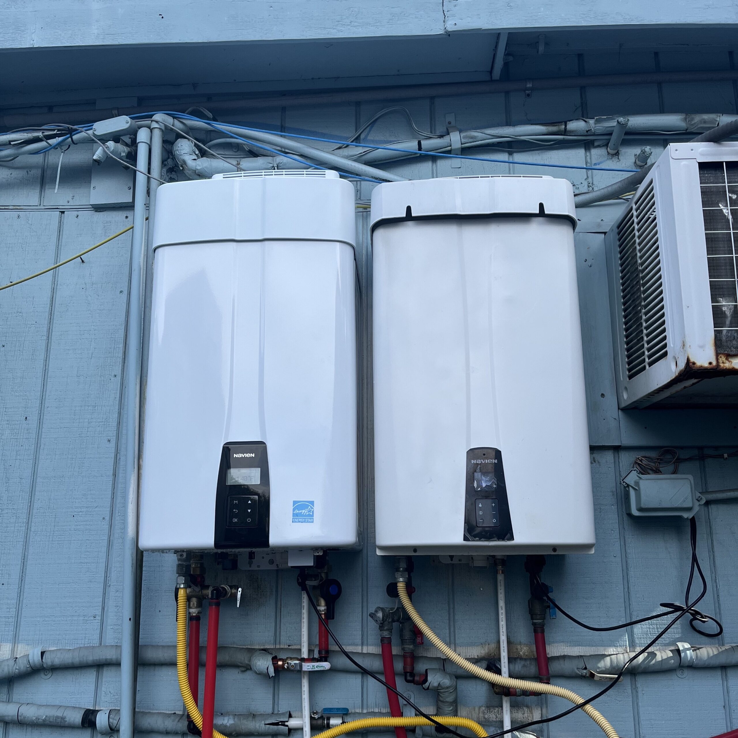 Two tankless water heaters